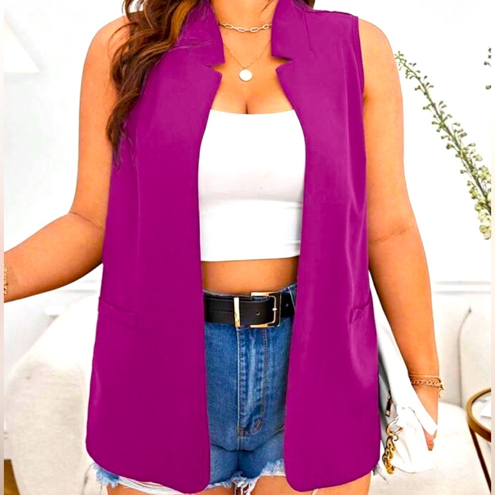 Vibrant Fuschia  Sleeveless Vest for Women
